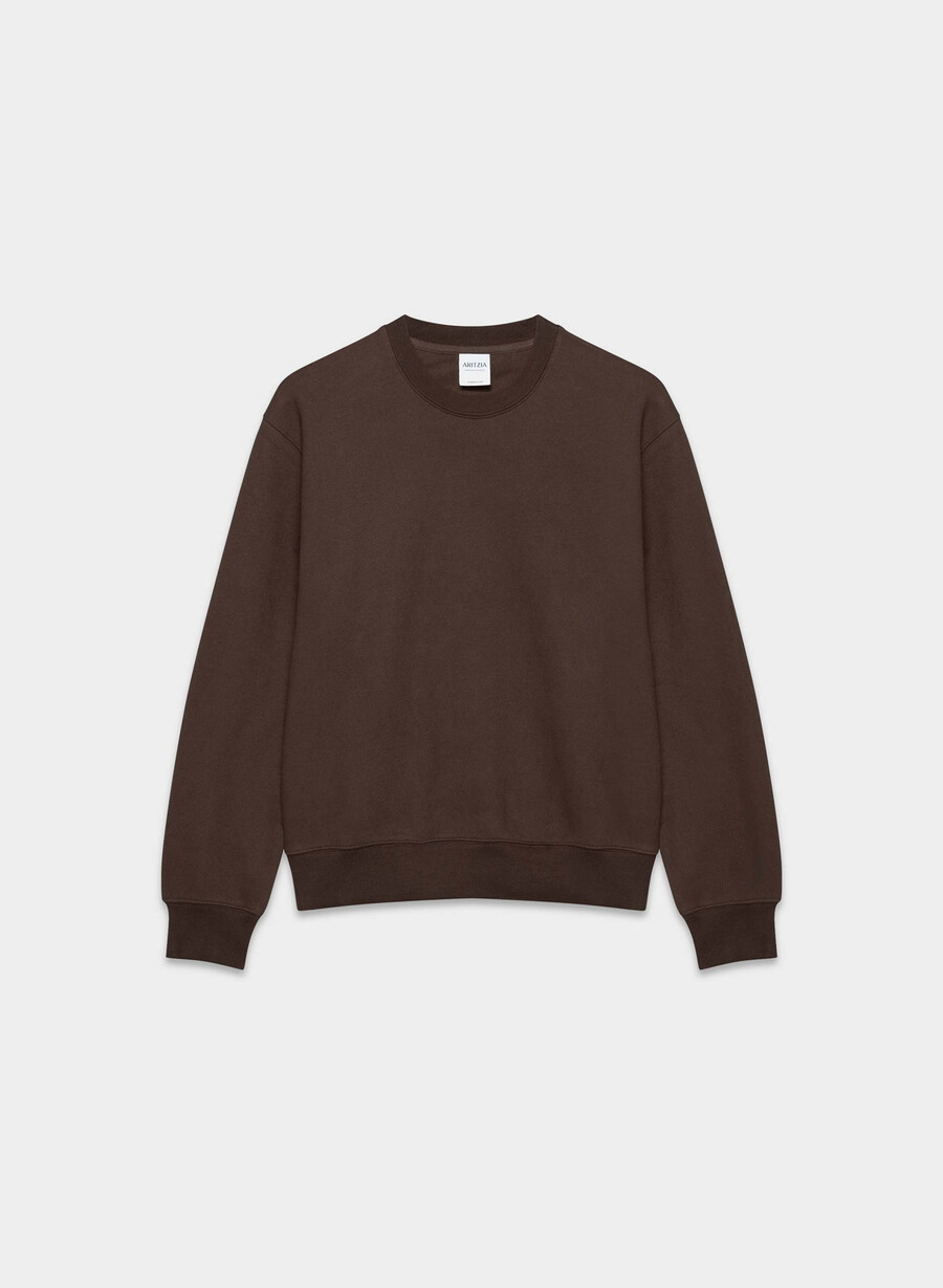 hanorac confortabil din fleece perfect crew maro mocha