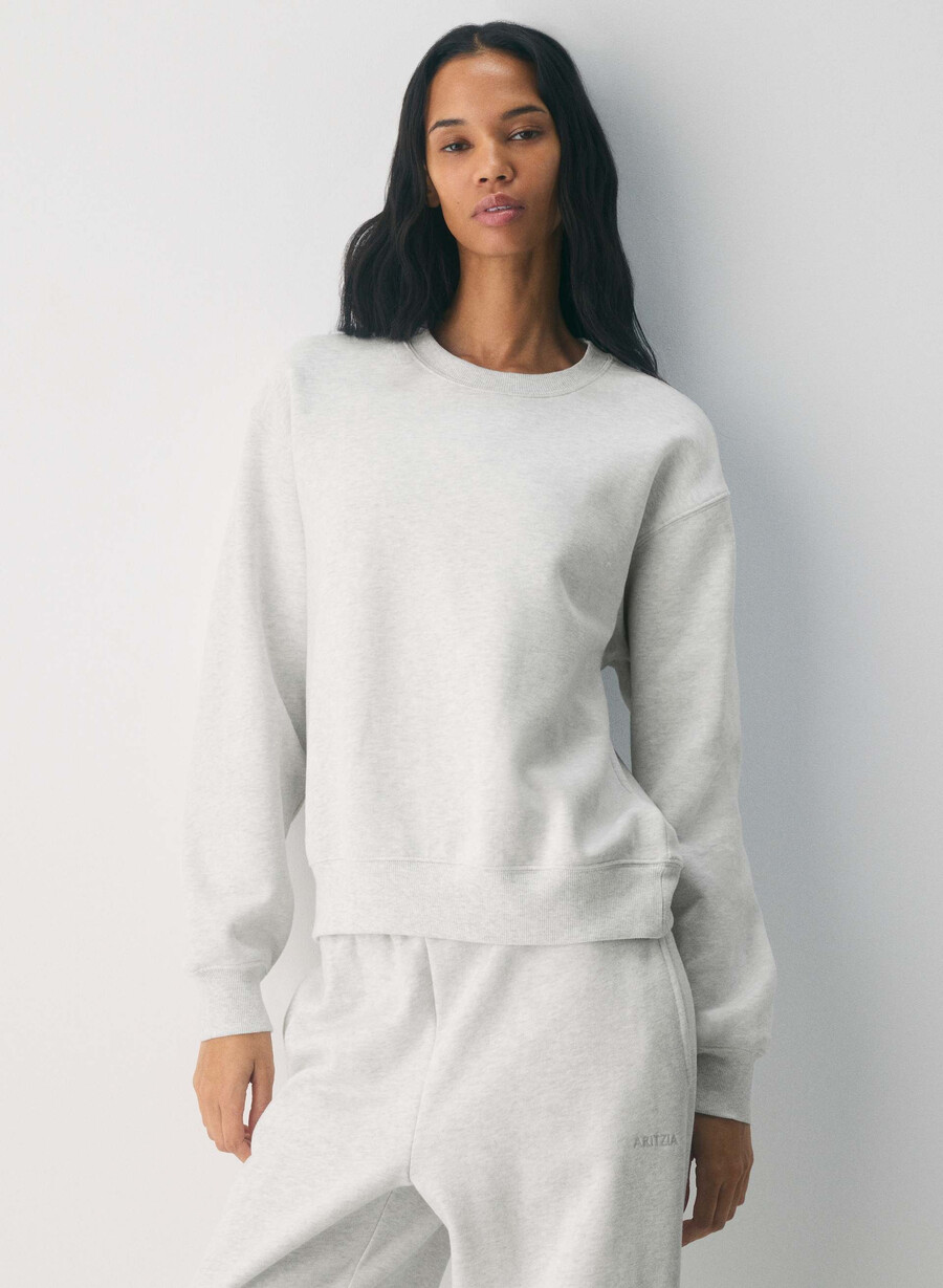 hanorac cozy sweatfleece perfect crew heather cloud white