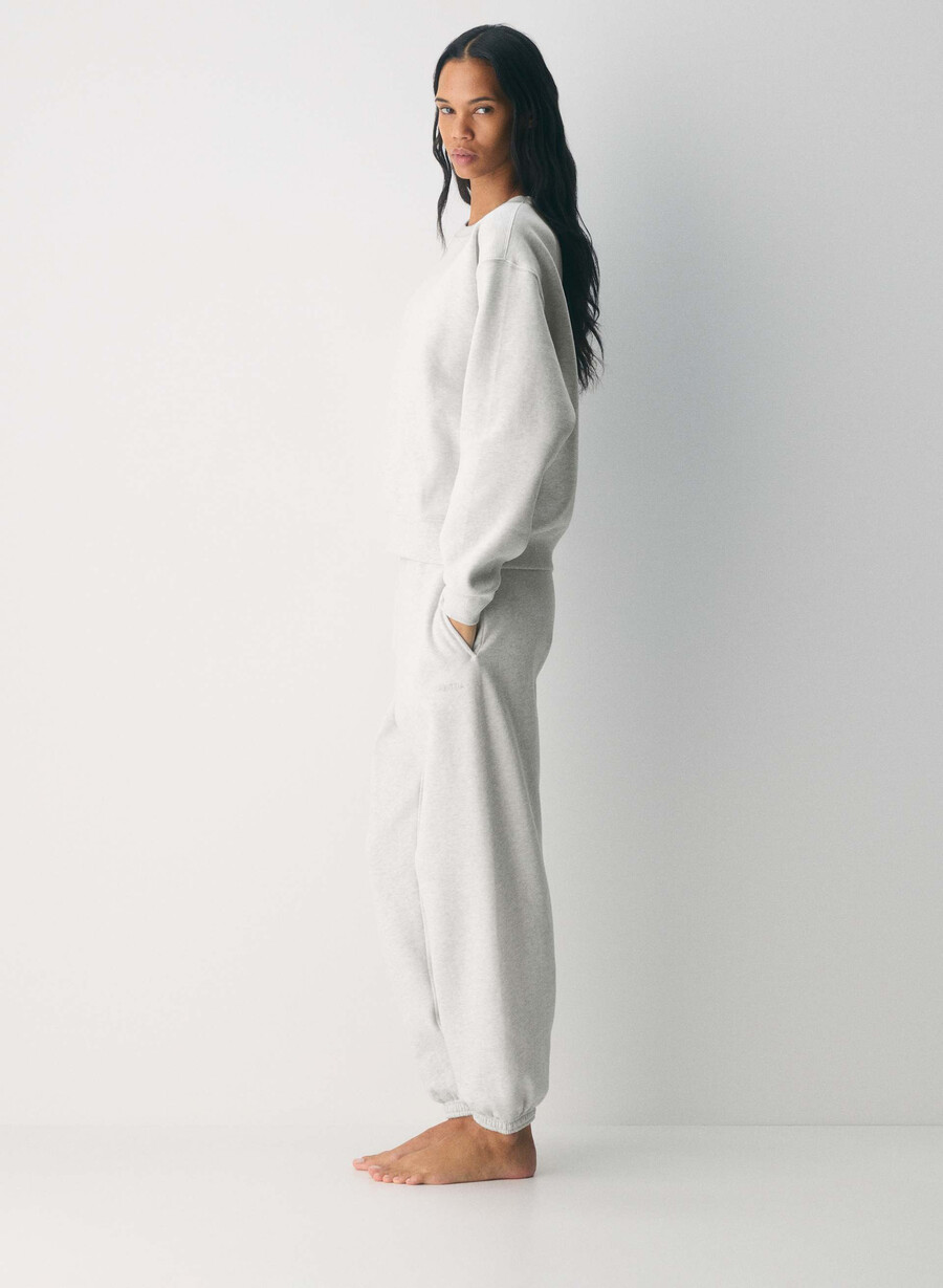 hanorac cozy sweatfleece perfect crew heather cloud white