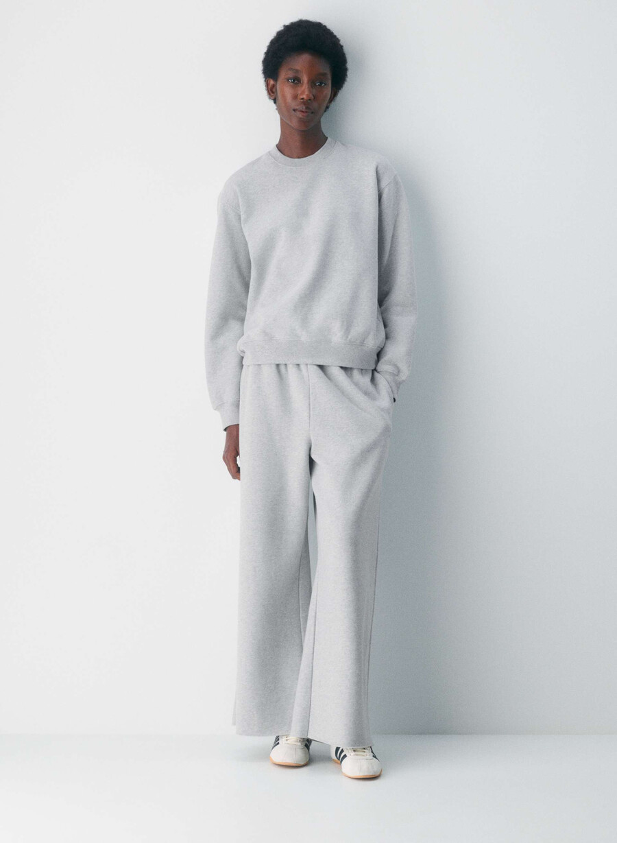 hanorac confortabil din fleece perfect crew heather chrome