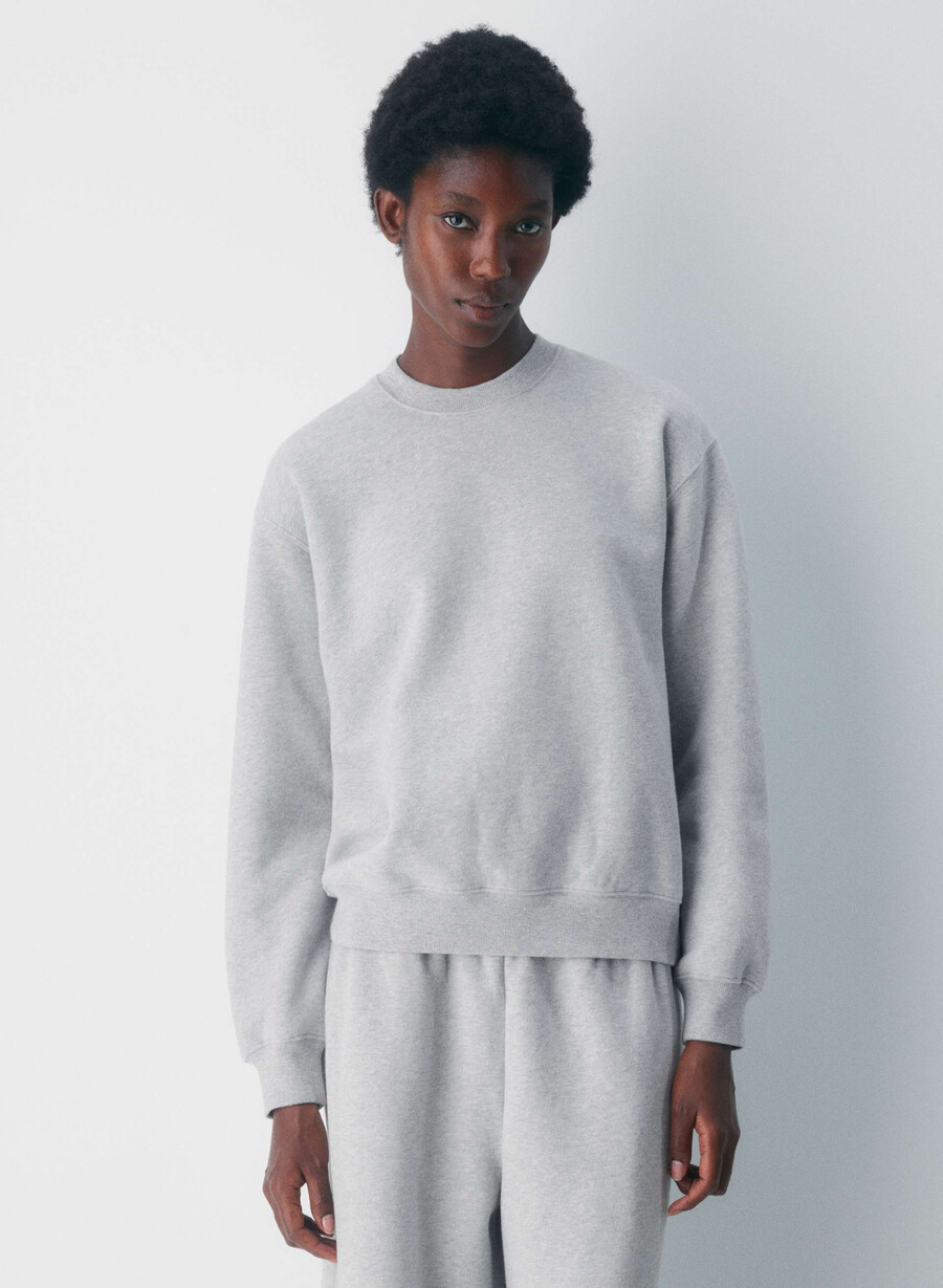 hanorac confortabil din fleece perfect crew heather chrome