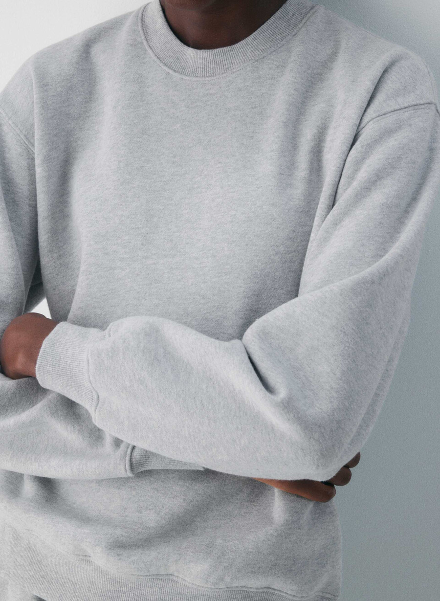 hanorac confortabil din fleece perfect crew heather chrome