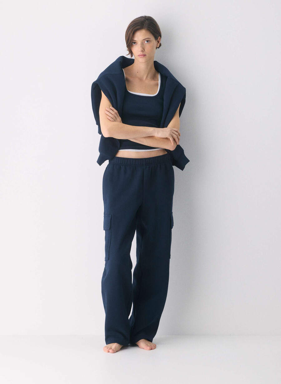pantaloni de trening confortabili din fleece mega cargo admiral