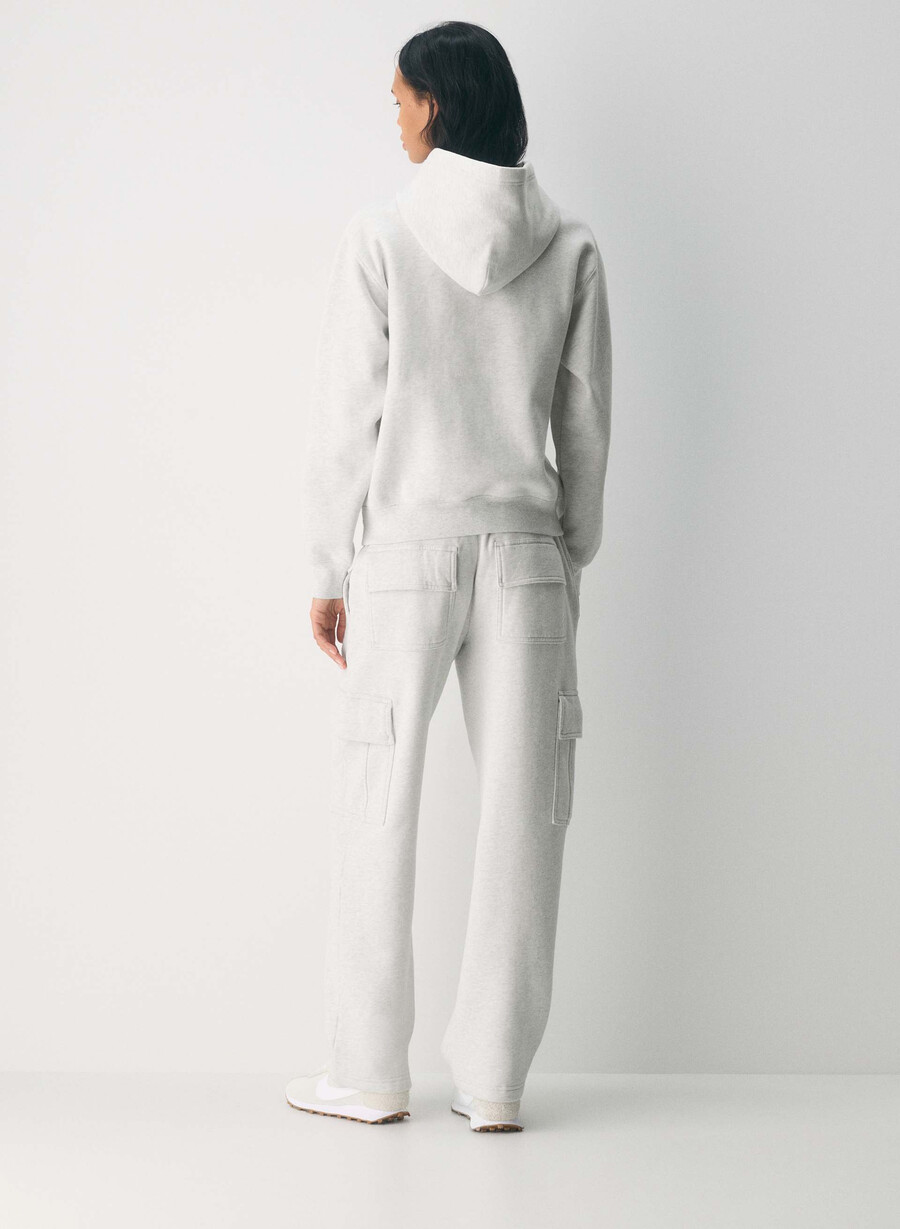 pantaloni de trening cozy sweatfleece mega cargo heather cloud white