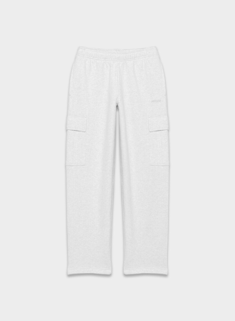 pantaloni de trening cozy sweatfleece mega cargo heather cloud white
