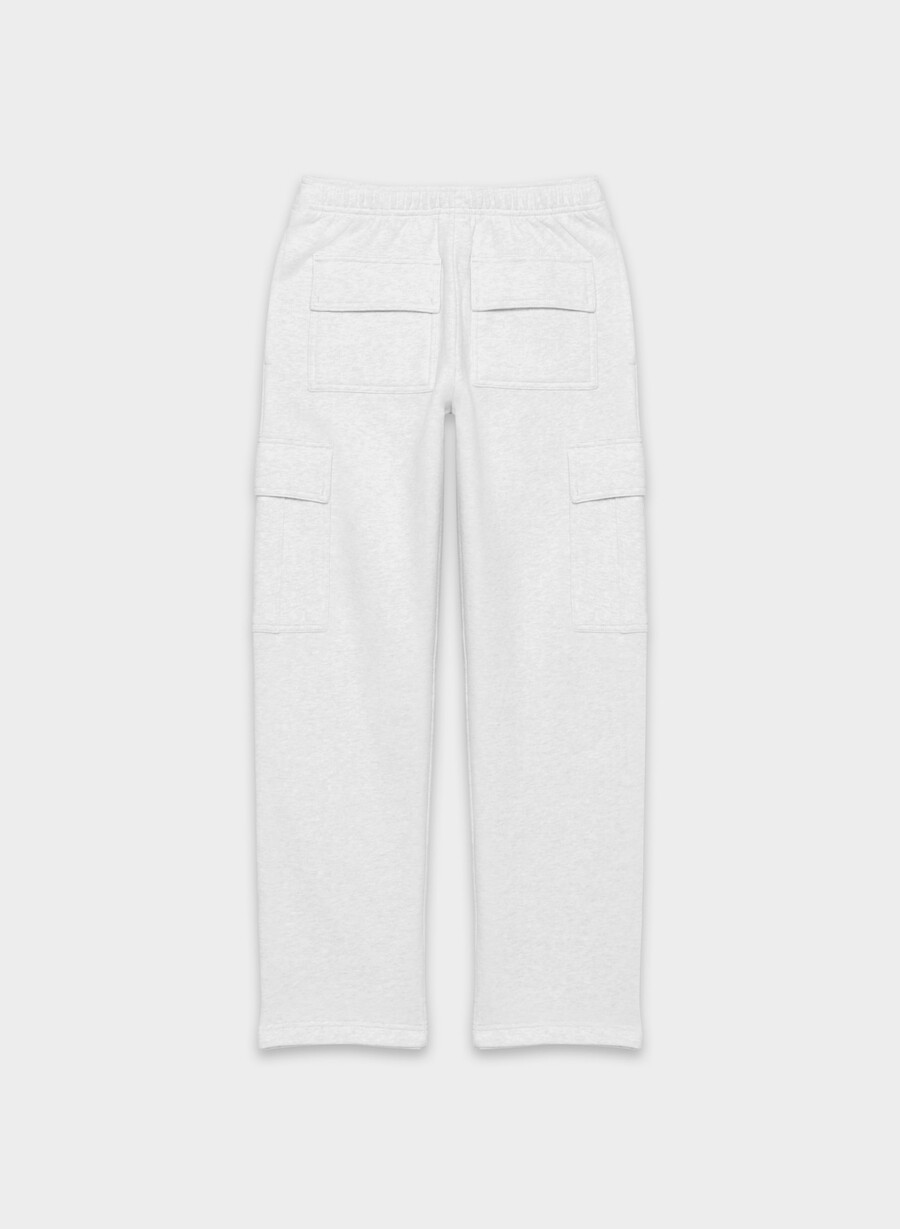 pantaloni de trening cozy sweatfleece mega cargo heather cloud white