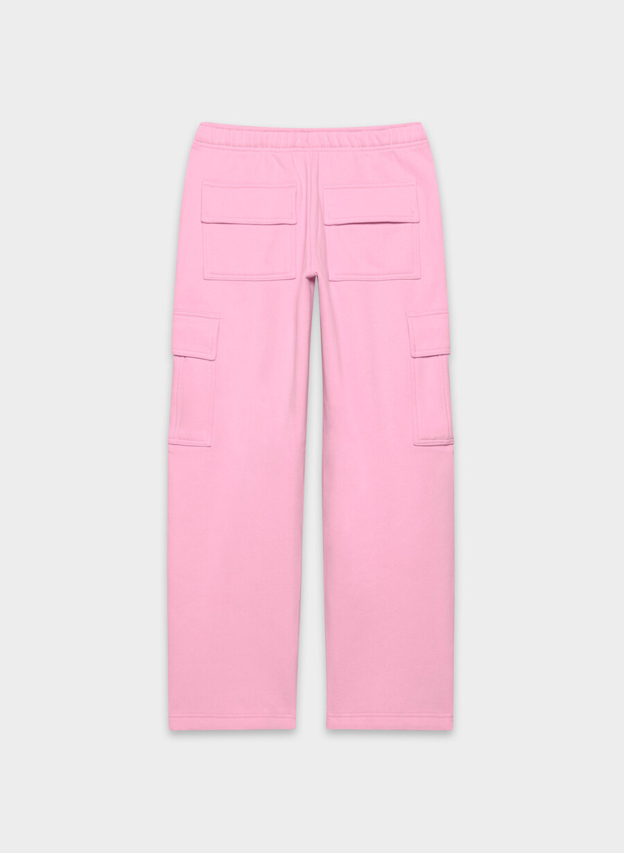pantaloni de trening confortabili din fleece mega cargo morganite pink