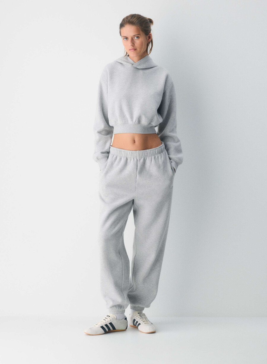 pantaloni de trening cozy sweatfleece mega jogger heather chrome