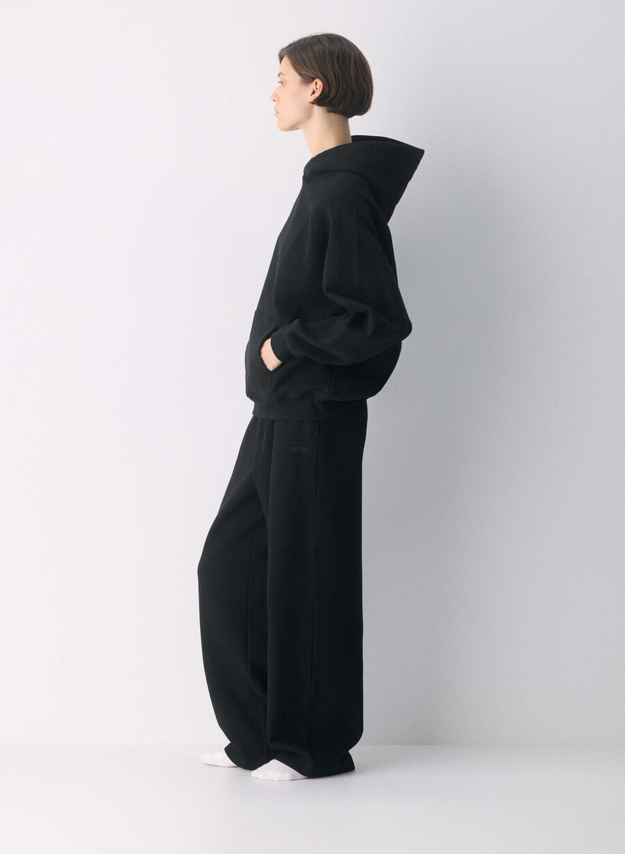 hanorac confortabil din fleece mega raglan negru