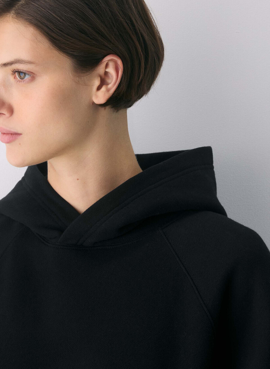 hanorac confortabil din fleece mega raglan negru