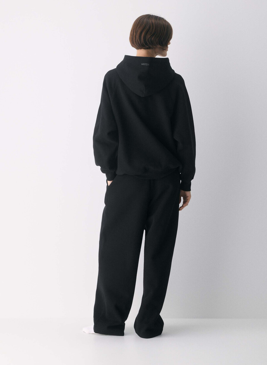 hanorac confortabil din fleece mega raglan negru