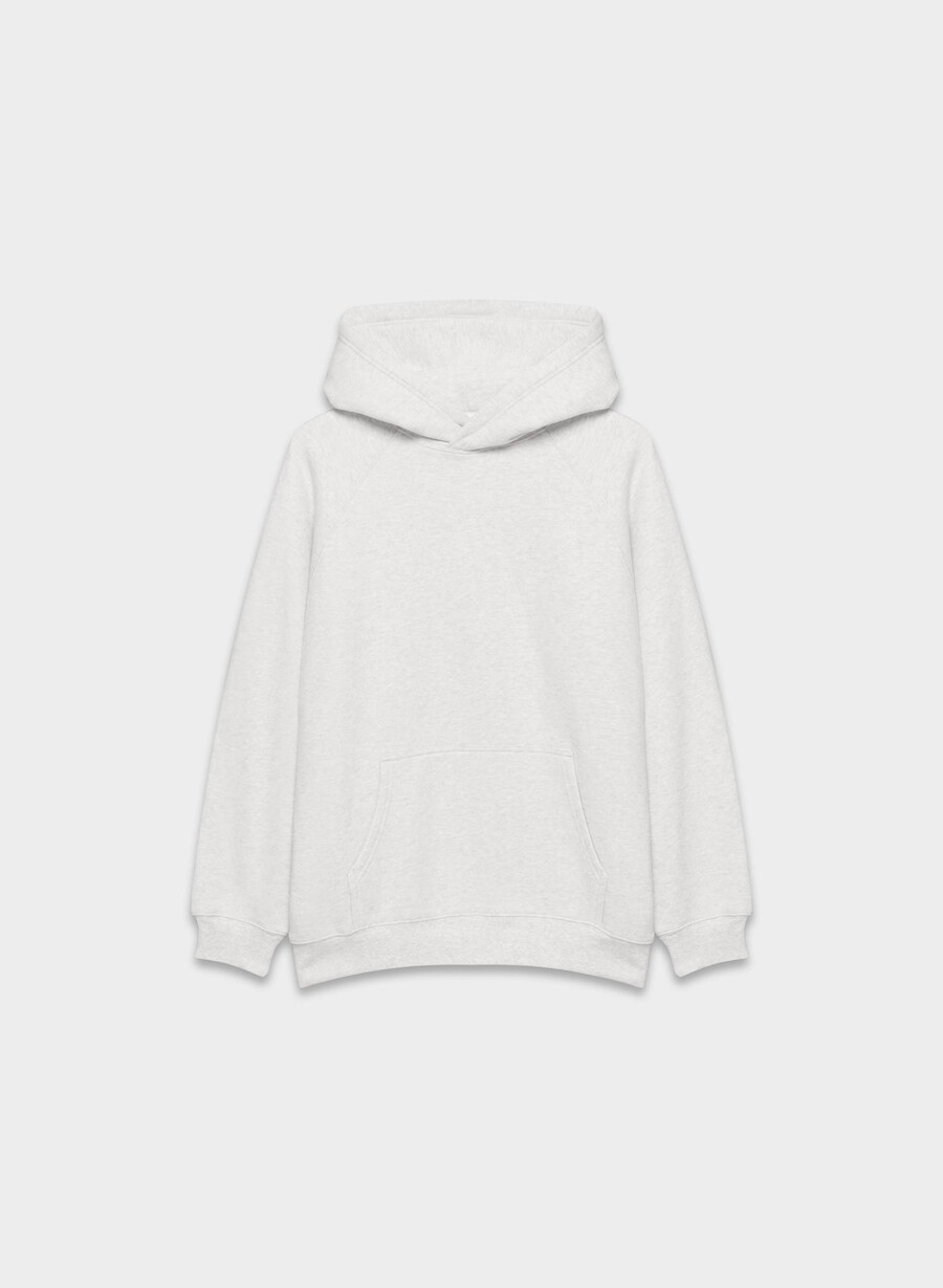 hanorac confortabil din fleece mega raglan alb-negru