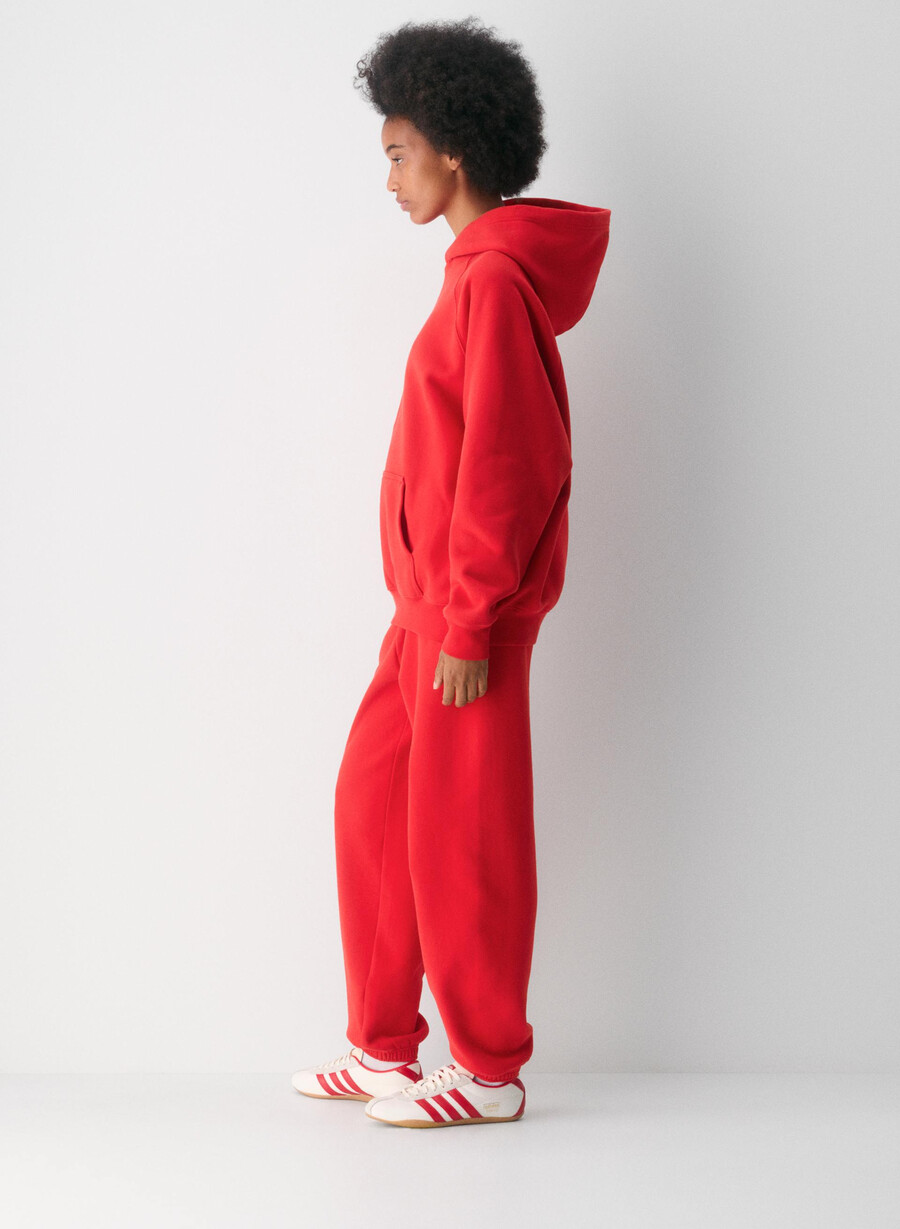 hanorac confortabil din fleece mega raglan roșu intermitent