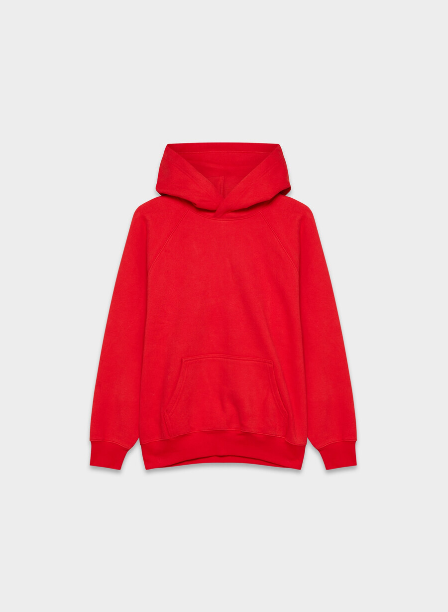 hanorac confortabil din fleece mega raglan roșu intermitent