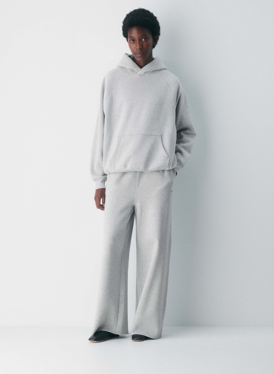 hanorac confortabil din fleece mega raglan heather chrome