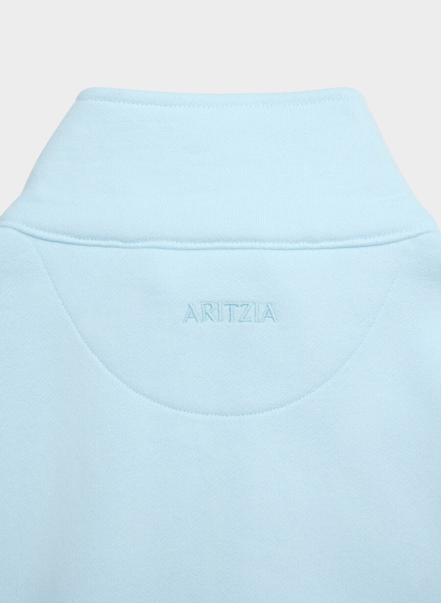 pulover confortabil din fleece boyfriend cu fermoar cu jumătate de inimă villa blue