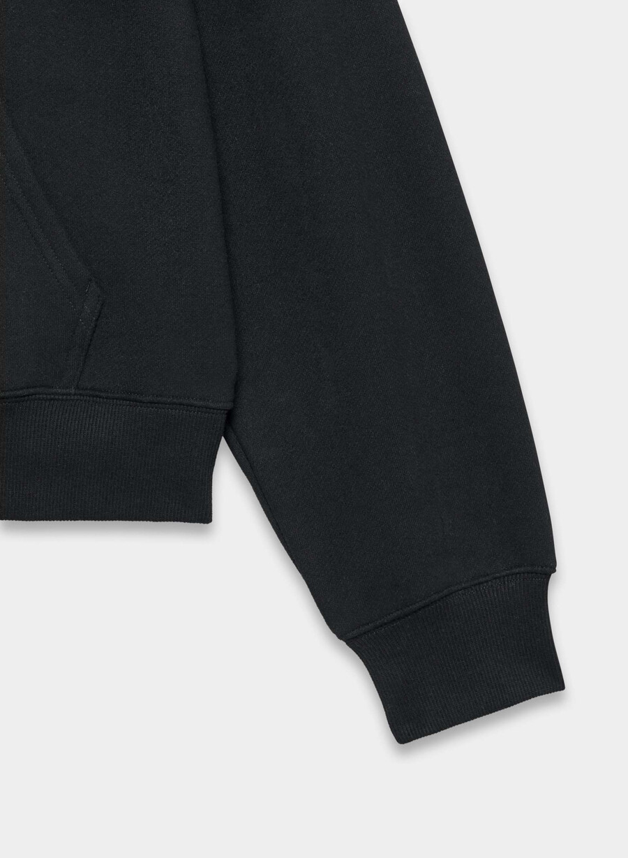 hanorac confortabil cu fermoar perfect din fleece negru