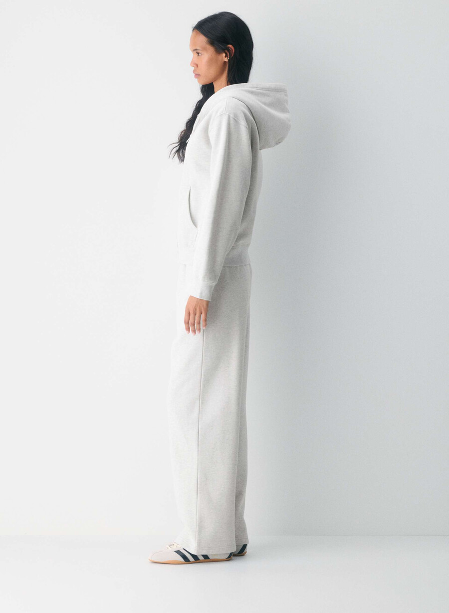 hanorac confortabil cu fermoar perfect din fleece alb-negru