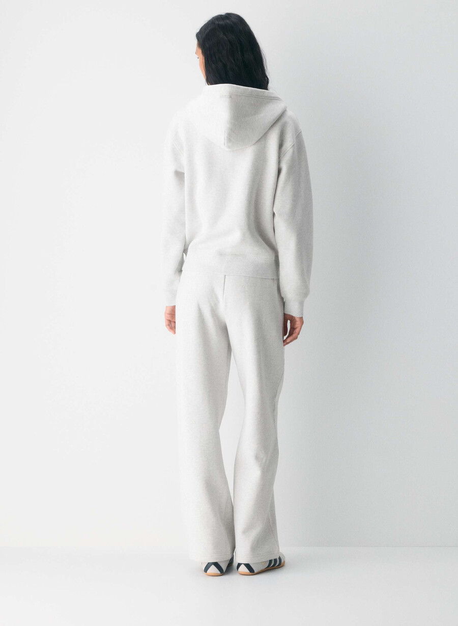 hanorac confortabil cu fermoar perfect din fleece alb-negru