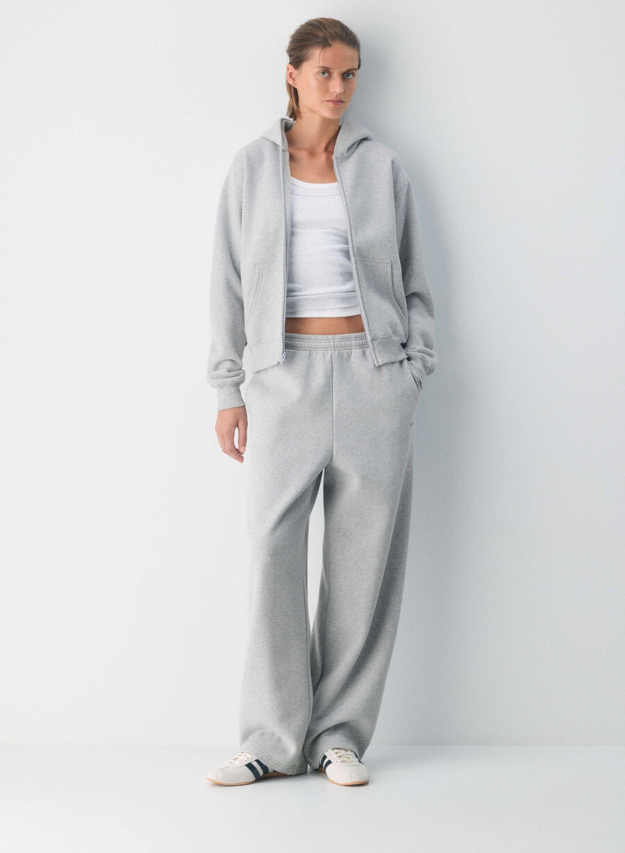 hanorac confortabil din fleece perfect cu fermoar heather chrome