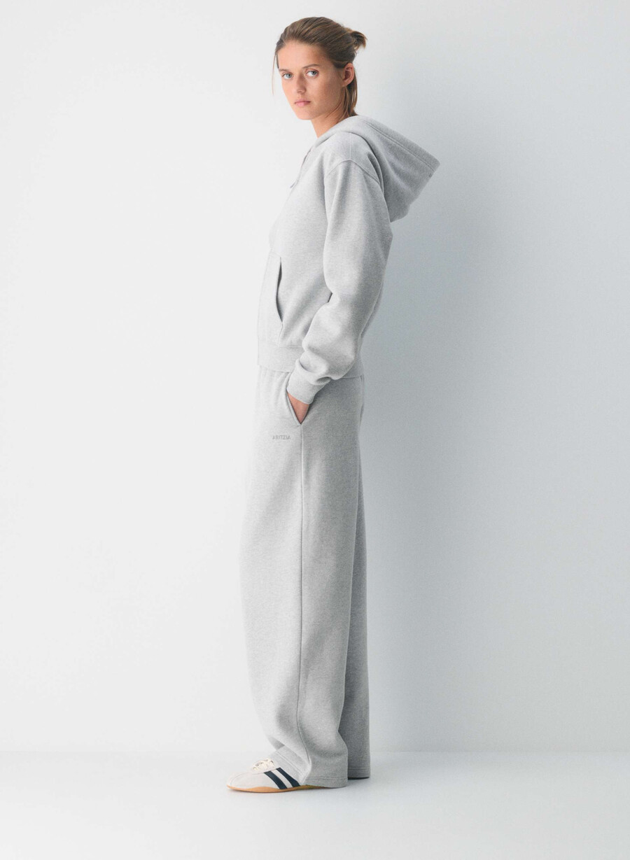 hanorac confortabil din fleece perfect cu fermoar heather chrome