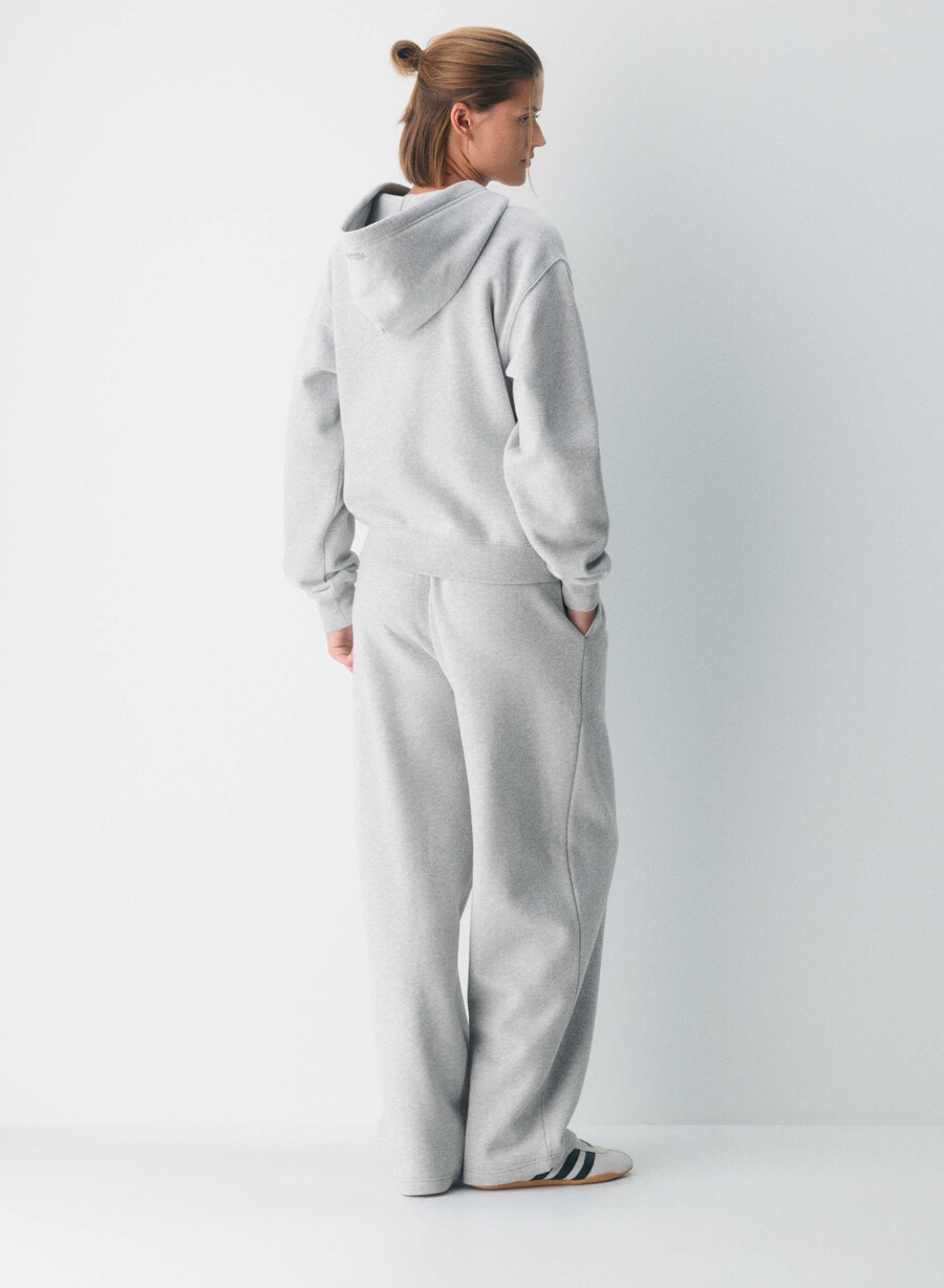 hanorac confortabil din fleece perfect cu fermoar heather chrome