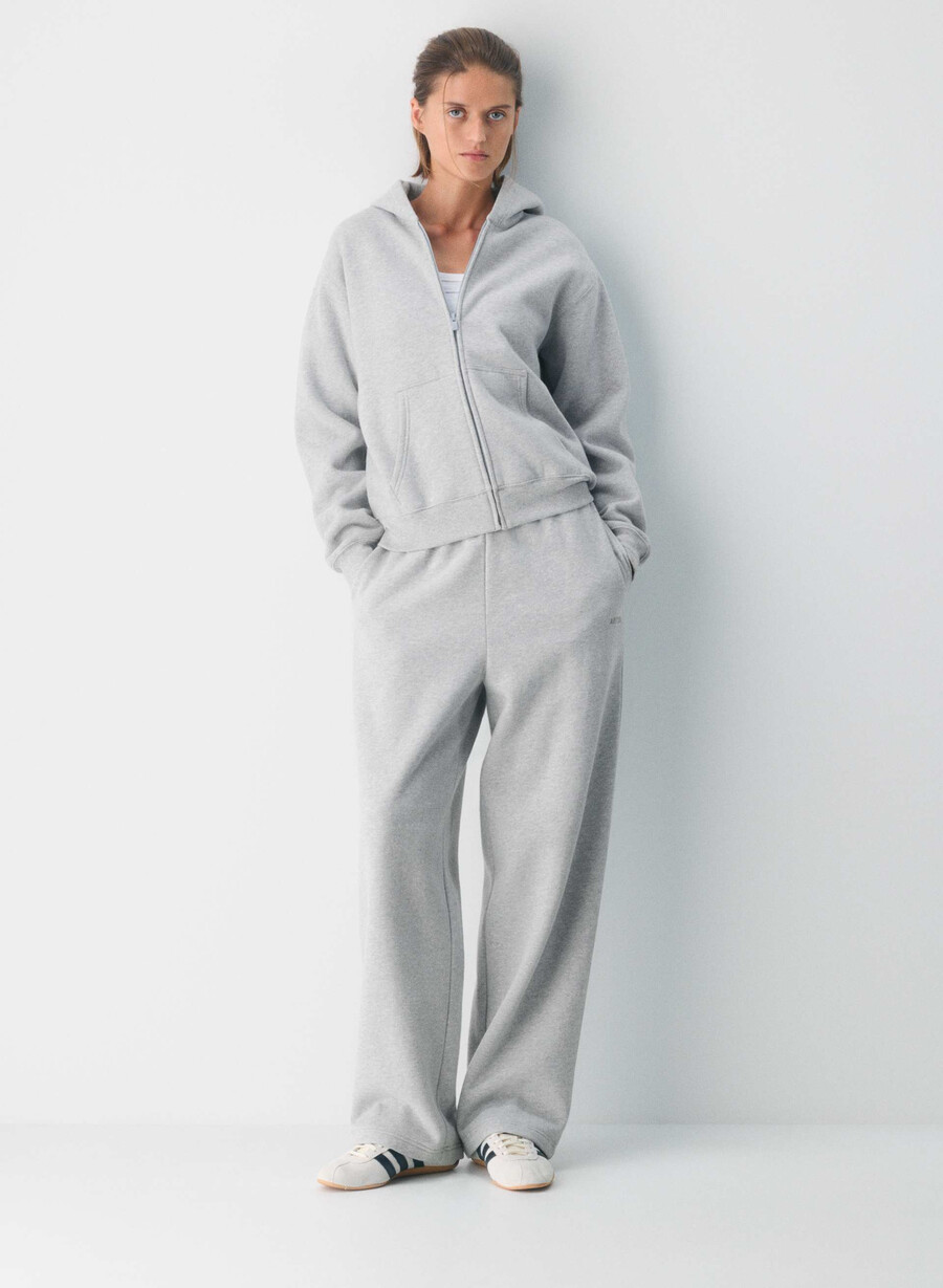 hanorac confortabil din fleece perfect cu fermoar heather chrome