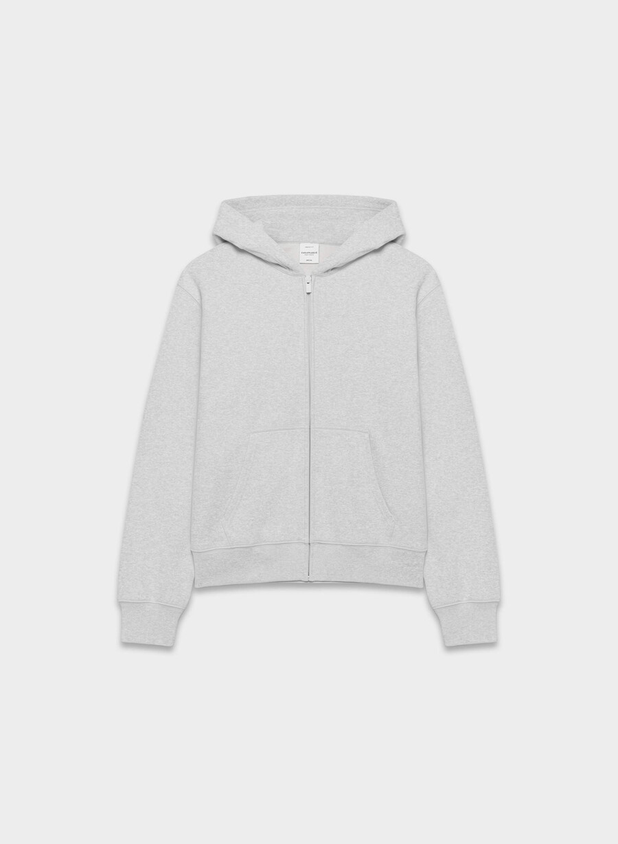 hanorac confortabil din fleece perfect cu fermoar heather chrome
