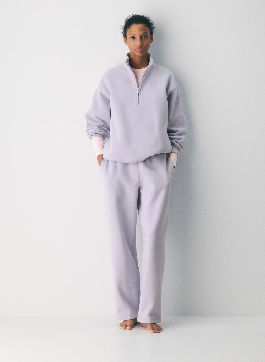 pantaloni de trening cozy sweatfleece mega straight wildflower lilac