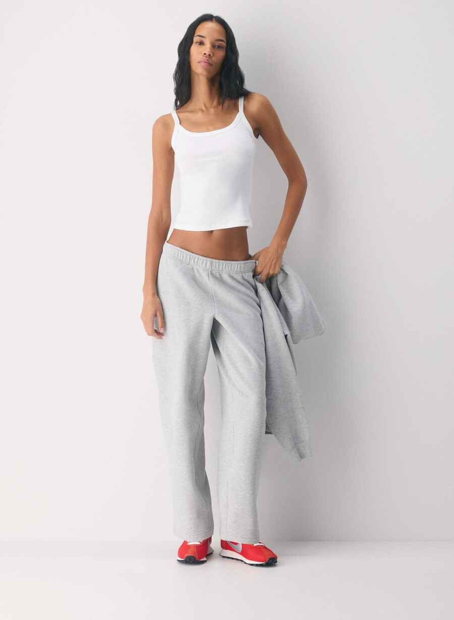 pantaloni de trening cozy sweatfleece mega straight heather chrome