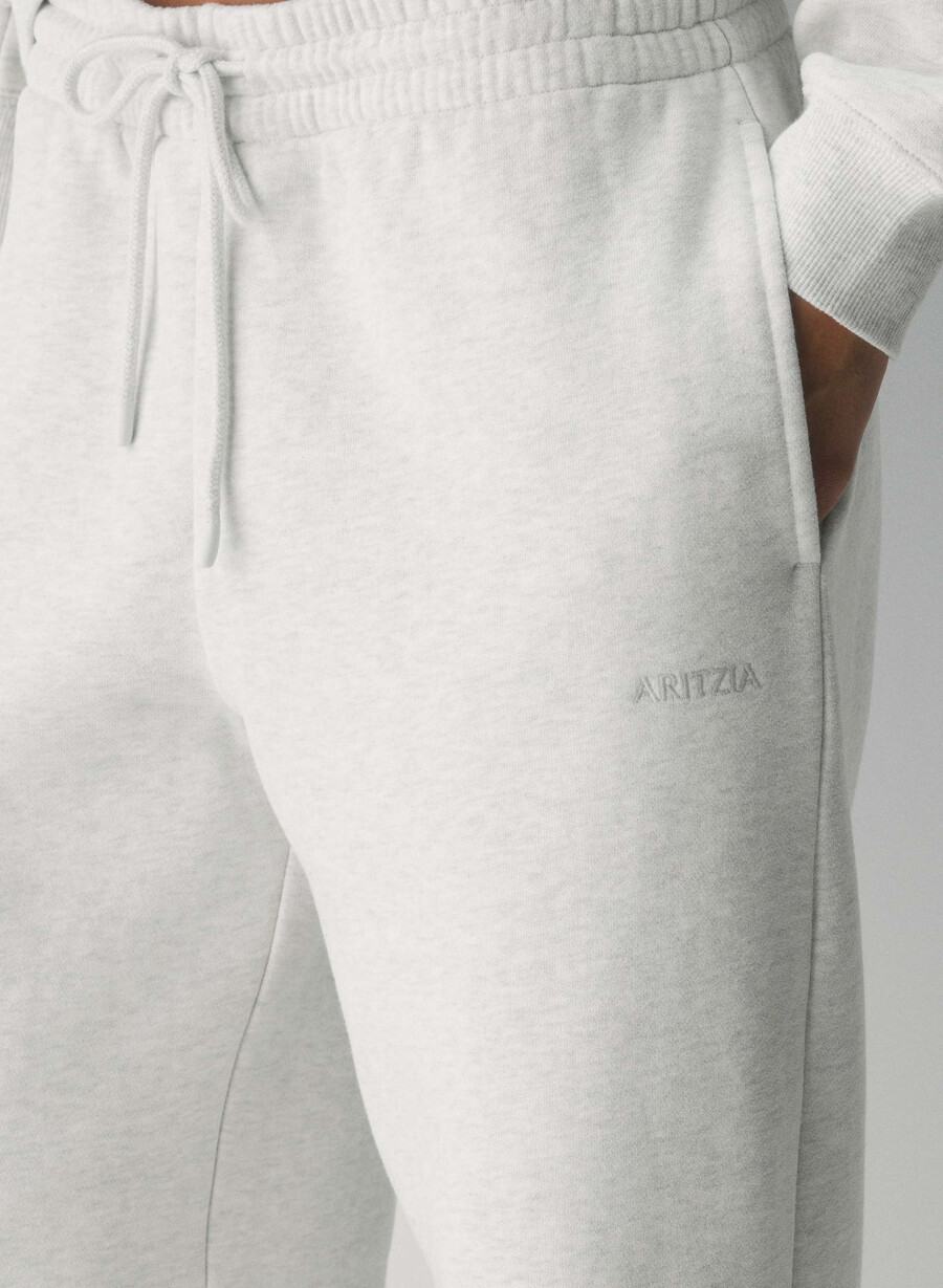 pantaloni de trening largi cozy sweatfleece boyfriend heather cloud white