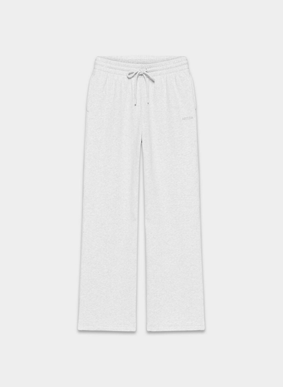 pantaloni de trening largi cozy sweatfleece boyfriend heather cloud white