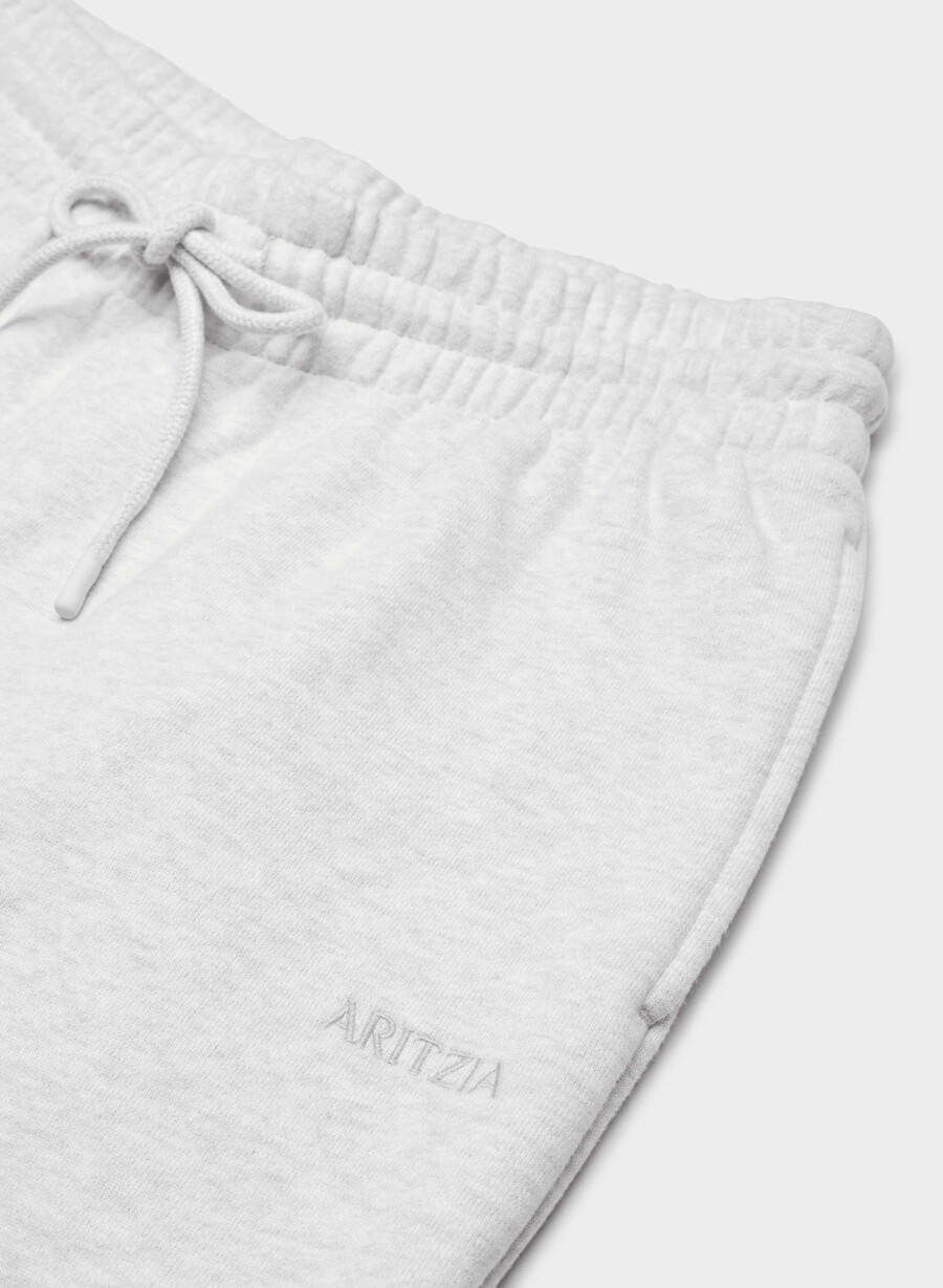 pantaloni de trening largi cozy sweatfleece boyfriend heather cloud white
