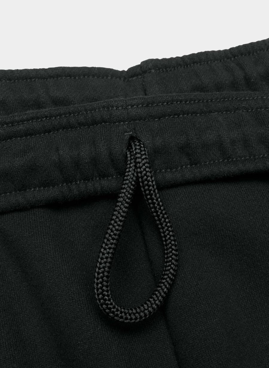 pantaloni scurți confortabili din fleece mega cargo la jumătatea coapsei negri