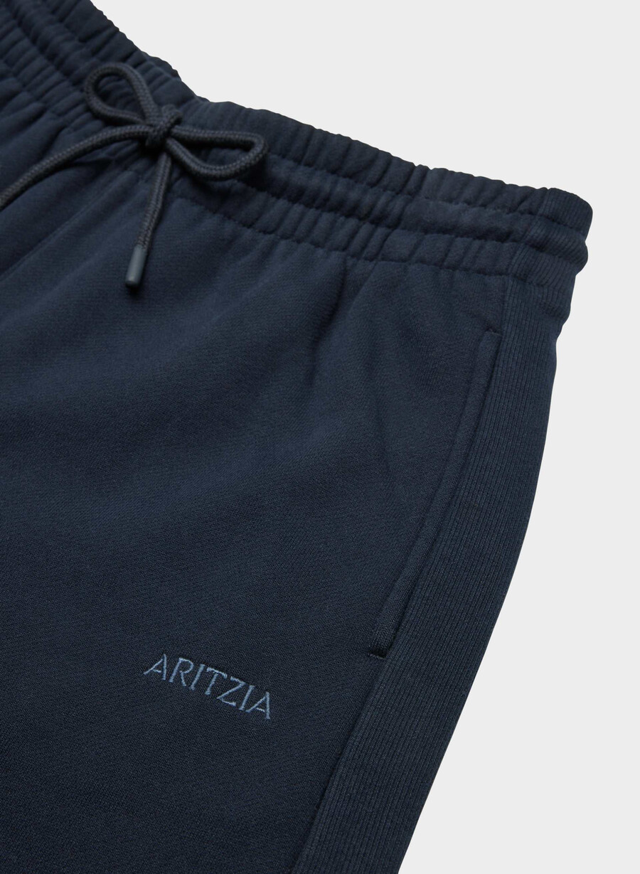 pantaloni scurți confortabili din fleece boyfriend la jumătatea coapsei admiral