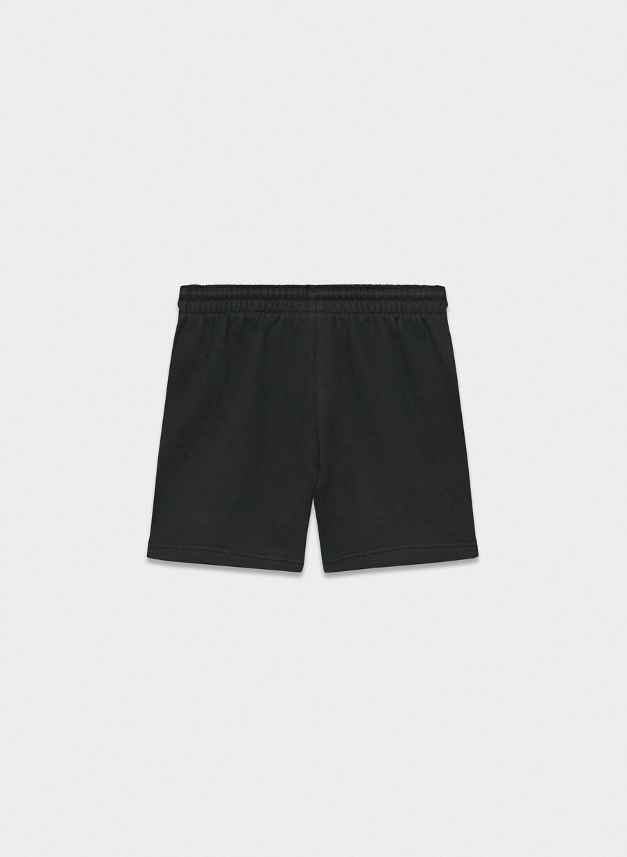 pantaloni scurți confortabili din fleece boyfriend la jumătatea coapsei negri