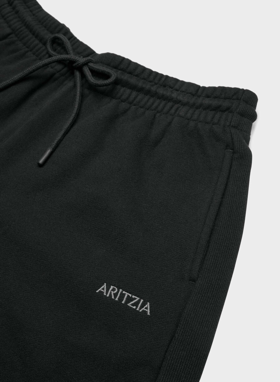 pantaloni scurți confortabili din fleece boyfriend la jumătatea coapsei negri