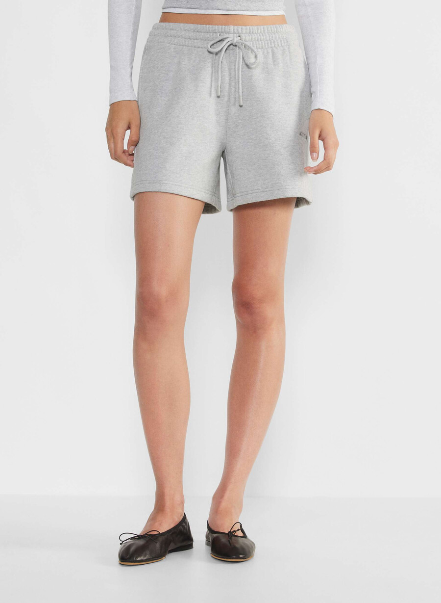 pantaloni scurți confortabili din fleece boyfriend până la jumătatea coapsei heather chrome