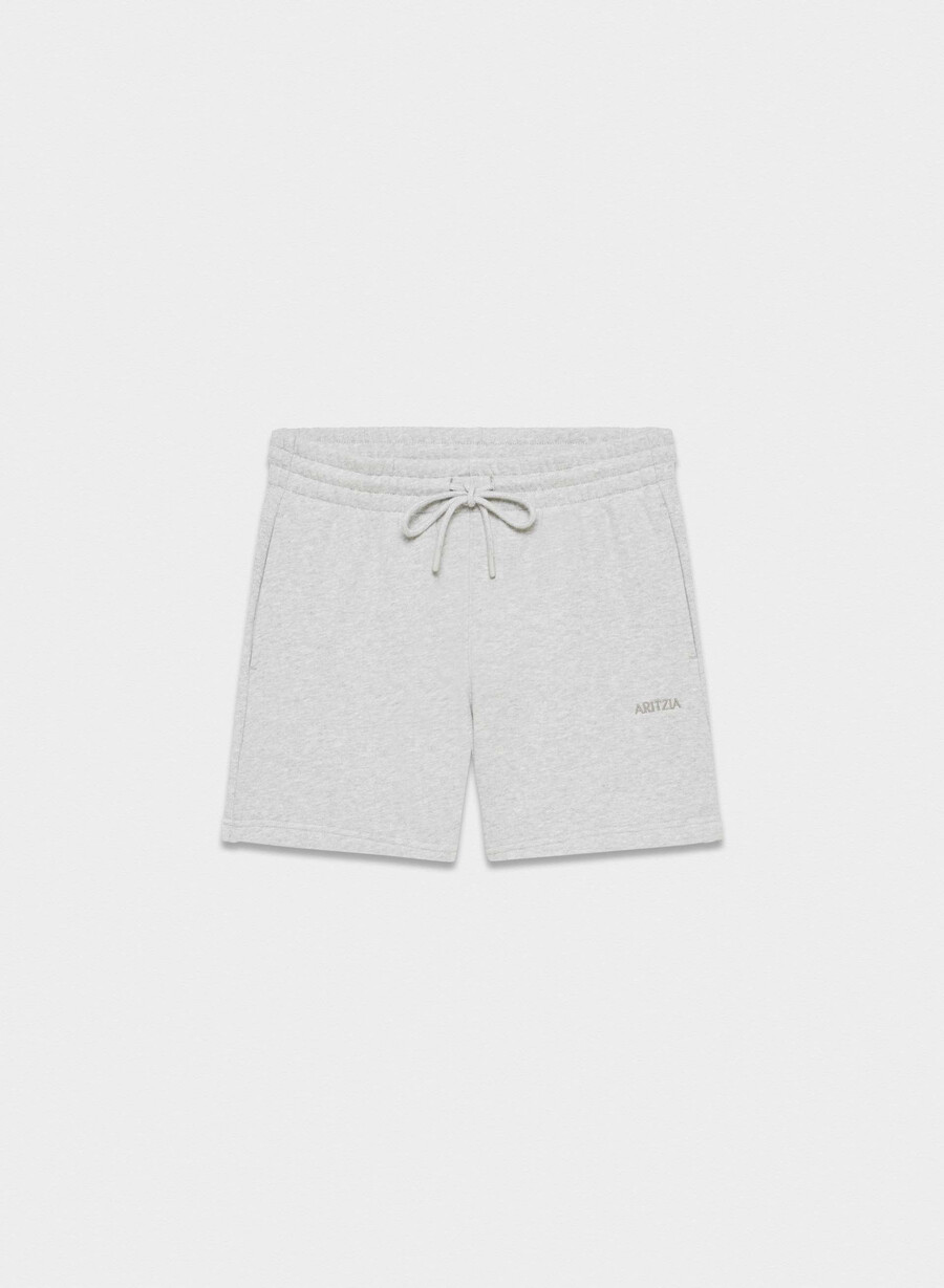 pantaloni scurți confortabili din fleece boyfriend până la jumătatea coapsei heather chrome