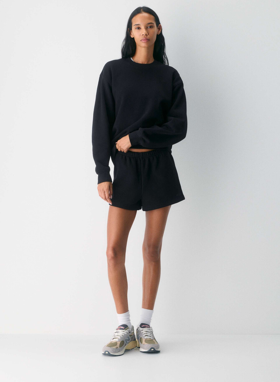 pantaloni scurți mini cozy sweatfleece perfect high-rise negri