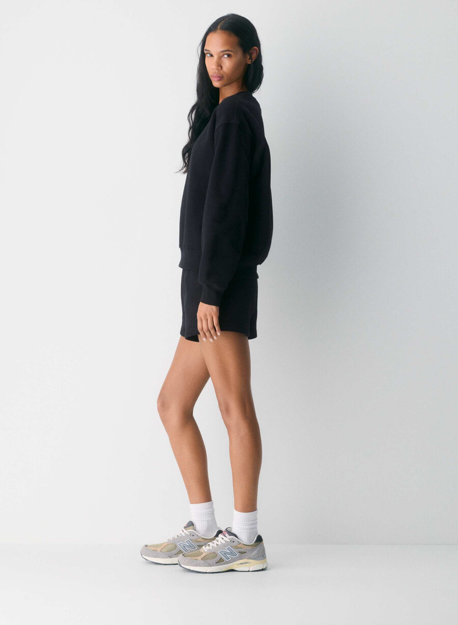 pantaloni scurți mini cozy sweatfleece perfect high-rise negri