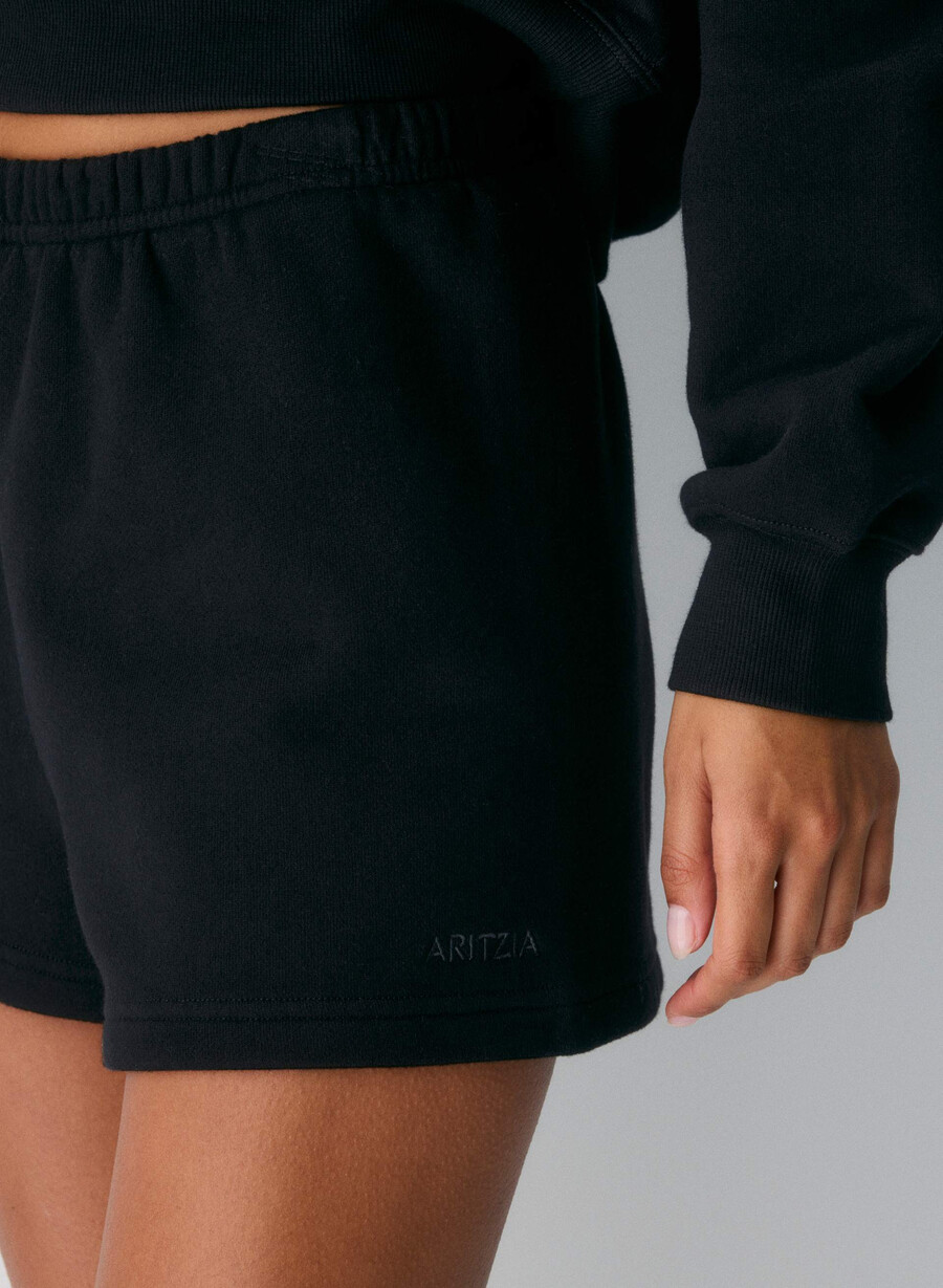 pantaloni scurți mini cozy sweatfleece perfect high-rise negri