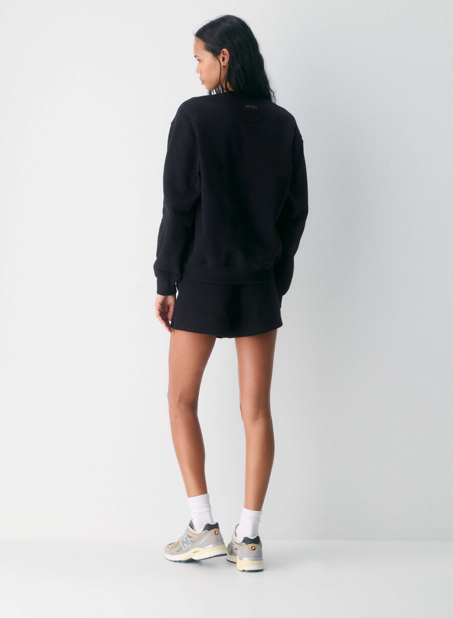 pantaloni scurți mini cozy sweatfleece perfect high-rise negri