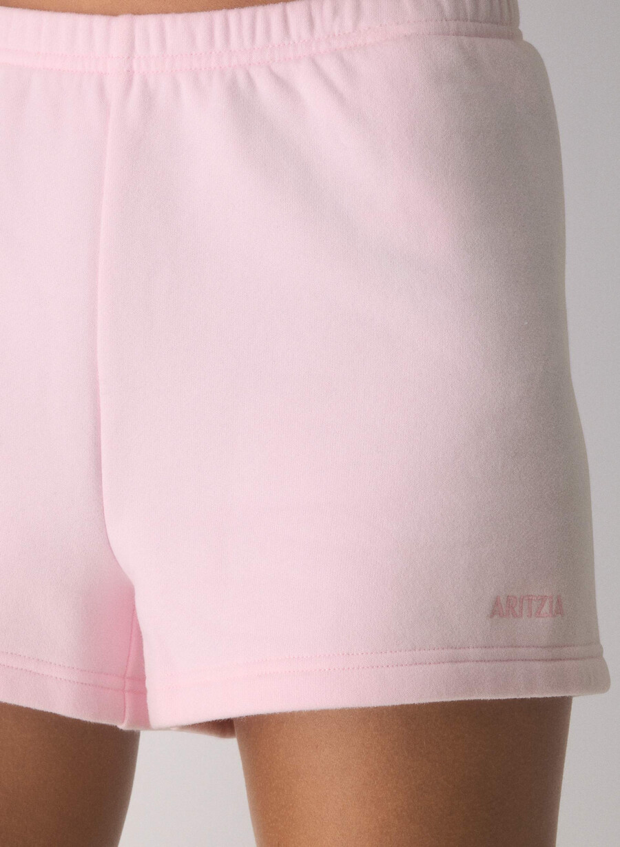 pantaloni scurți mini confortabili din fleece talie înaltă villa pink