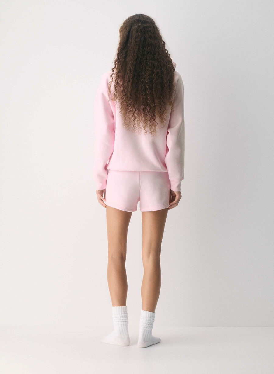 pantaloni scurți mini confortabili din fleece talie înaltă villa pink