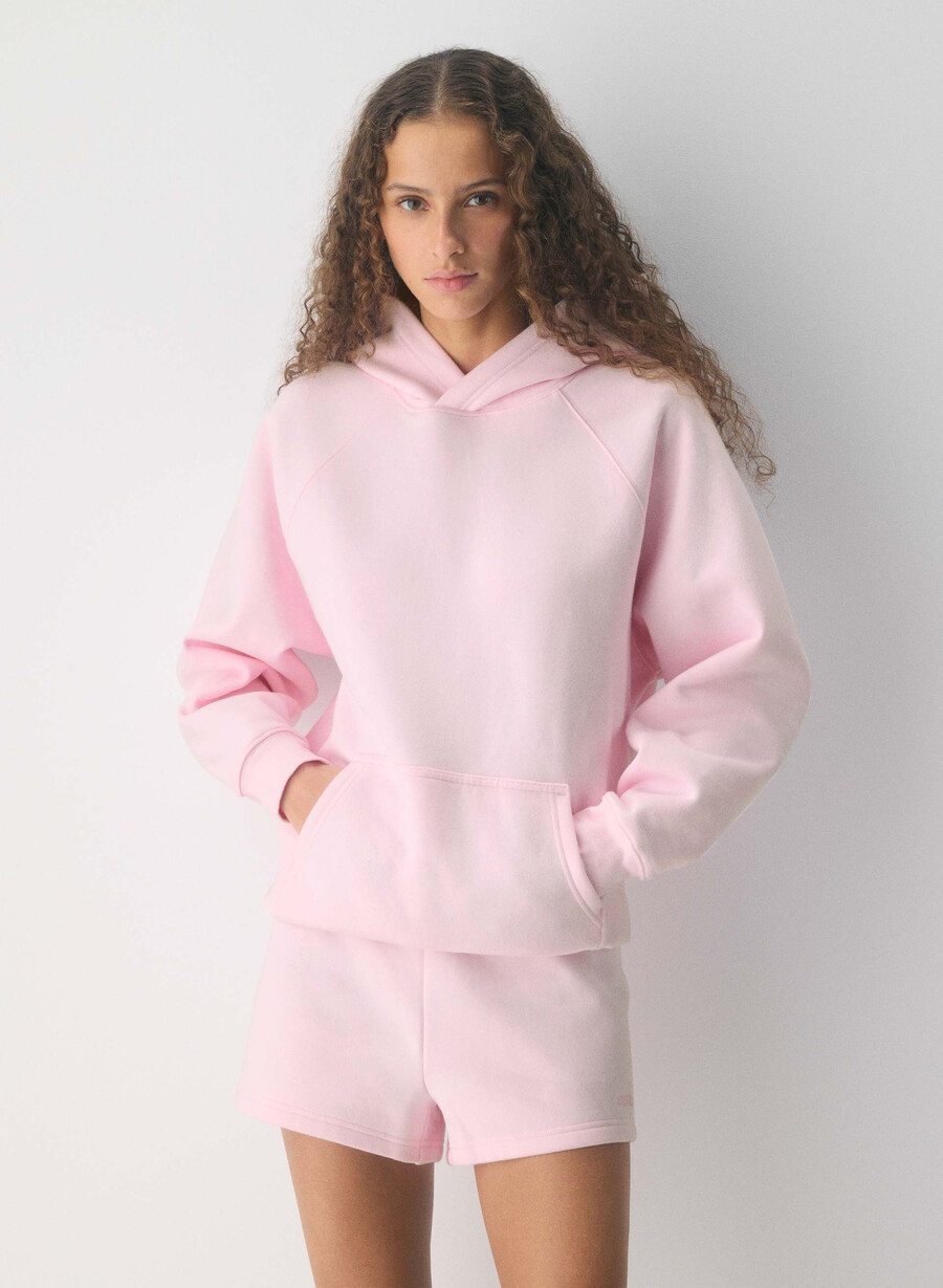 pantaloni scurți mini confortabili din fleece talie înaltă villa pink