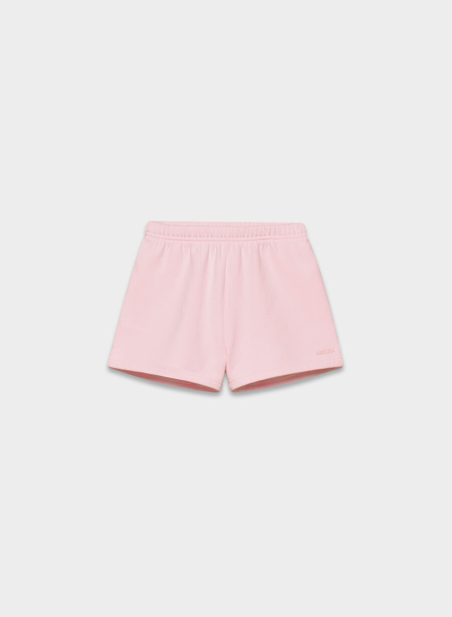 pantaloni scurți mini confortabili din fleece talie înaltă villa pink