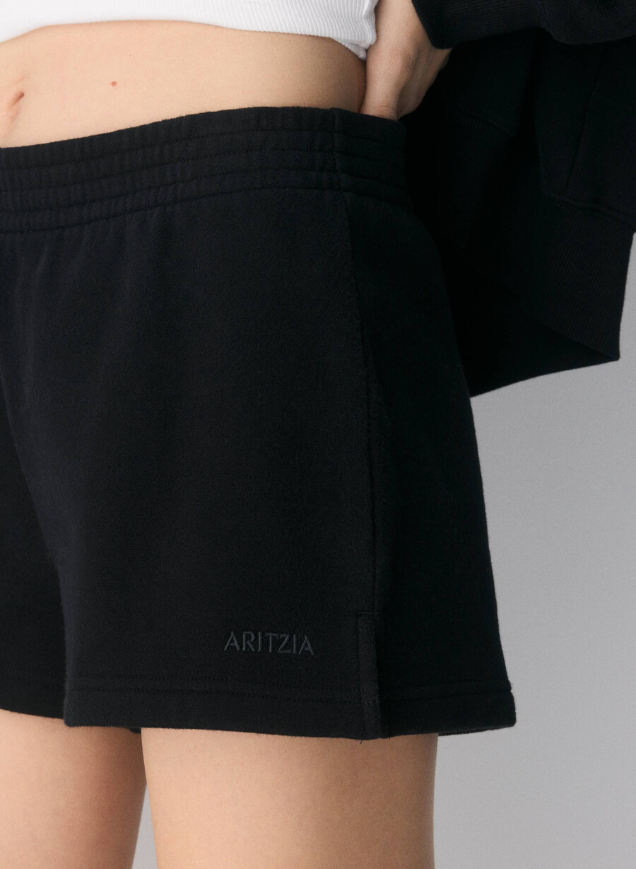 pantaloni scurți confortabili din fleece perfect micro negri