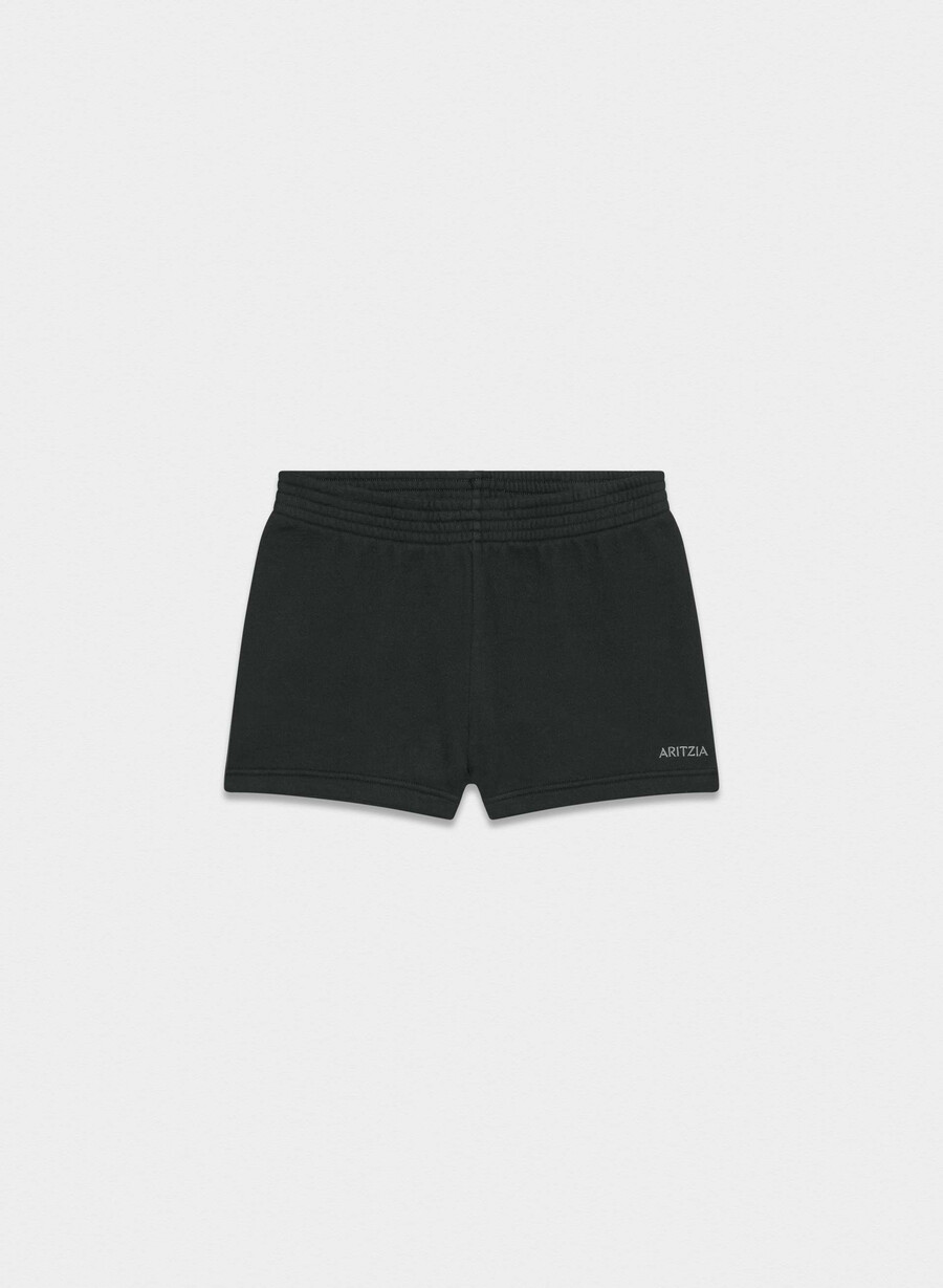 pantaloni scurți confortabili din fleece perfect micro negri