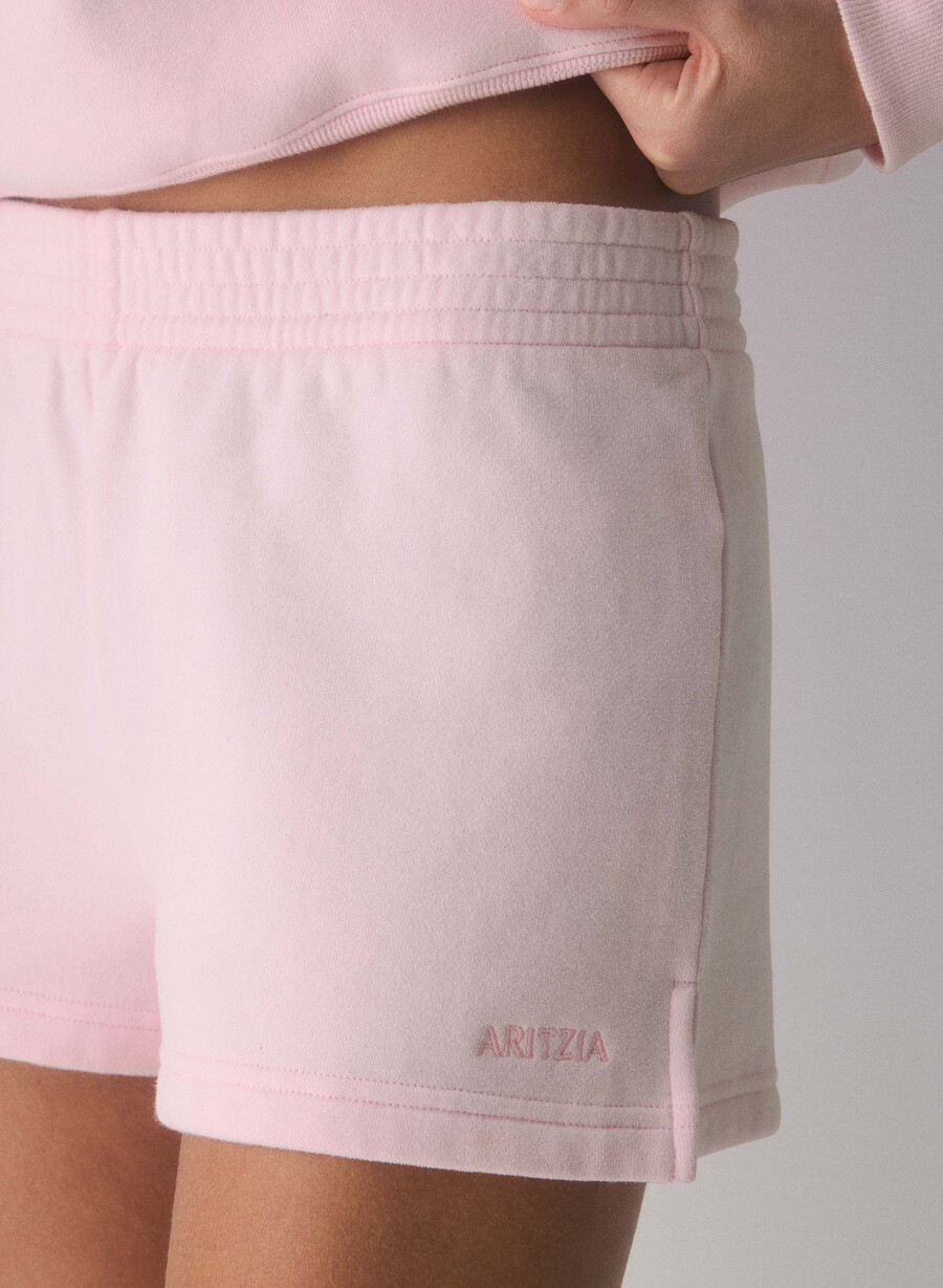 pantaloni scurți confortabili din fleece perfect micro villa pink